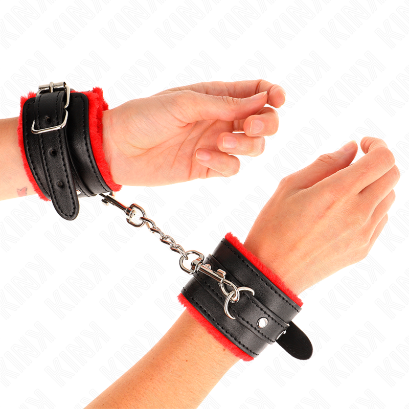 KINK - MUÑEQUERAS FORRADAS PREMIUM ROJO CON CORREA NEGRO AJUSTABLE 17-29 CM X 6 CM KINK WRIST RESTRAINT