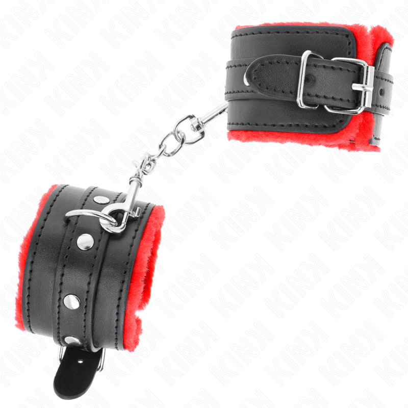 KINK - MUÑEQUERAS FORRADAS PREMIUM ROJO CON CORREA NEGRO AJUSTABLE 17-29 CM X 6 CM KINK WRIST RESTRAINT