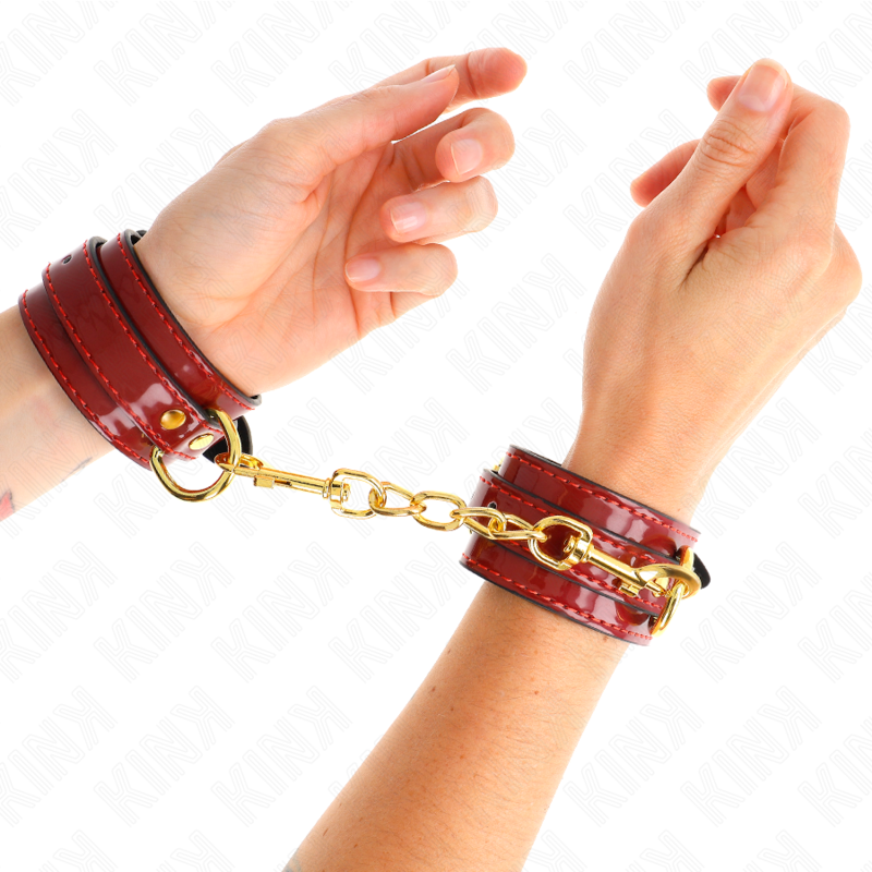KINK - MUÑEQUERAS JOANNA ANGEL ROJO AJUSTABLE CON CADENA DORADO 16.5-26 CM X 4 CM KINK WRIST RESTRAINT