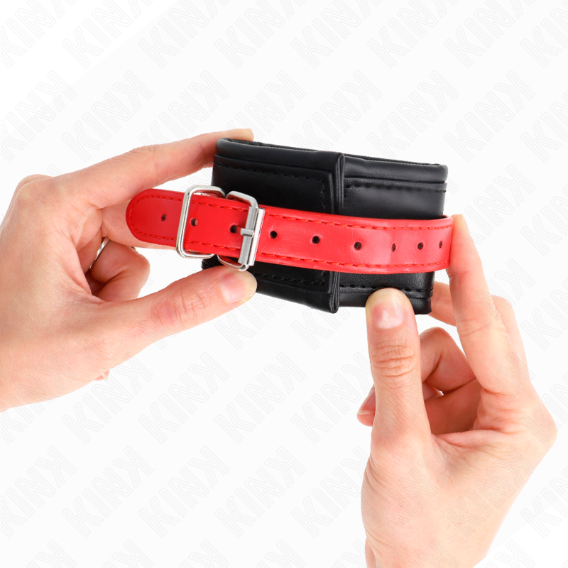 KINK - MUÑEQUERAS NEGRO CON CORREA ROJO AJUSTABLE 17-28 CM X 6 CM KINK WRIST RESTRAINT
