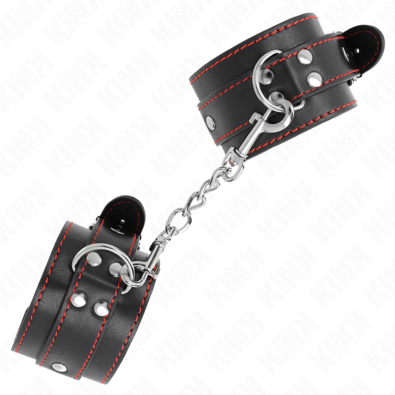 KINK - MUÑEQUERAS NEGRO CON DETALLES EN ROJO AJUSTABLE 20-28 CM X 5.5 CM KINK WRIST RESTRAINT