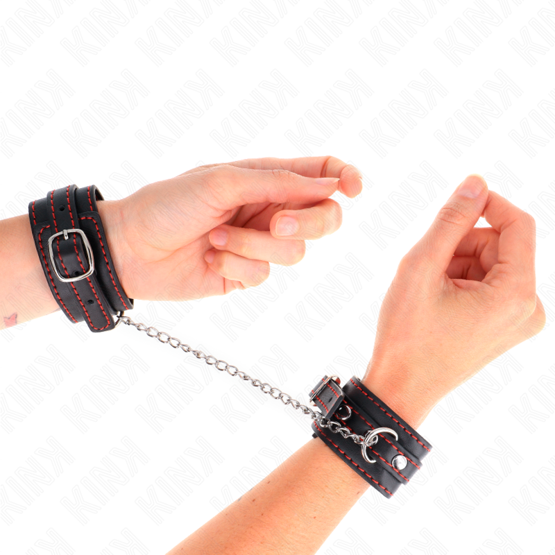 KINK - MUÑEQUERAS PEQUEÑA NEGRO CON DETALLES EN ROJO AJUSTABLE 14-24 CM X 3.5 CM KINK WRIST RESTRAINT