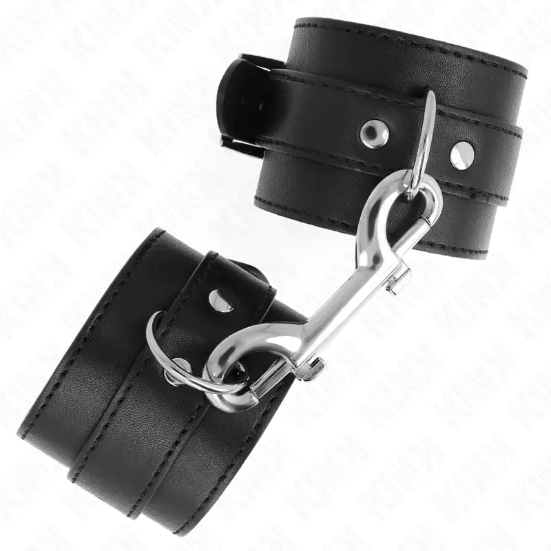 KINK - MUÑEQUERAS SIMPLES CON FILA DE REMACHES Y HEBILLA GRANDE NEGRO AJUSTABLE 17-28 CM X 5 CM KINK WRIST RESTRAINT