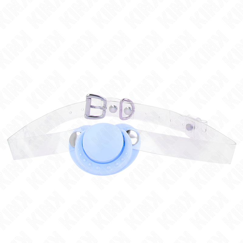 KINK - MORDAZA FORMA CHUPETE 5.5 x 4 CM CELESTE AJUSTABLE 43-60 CM KINK COLLAR & GAG