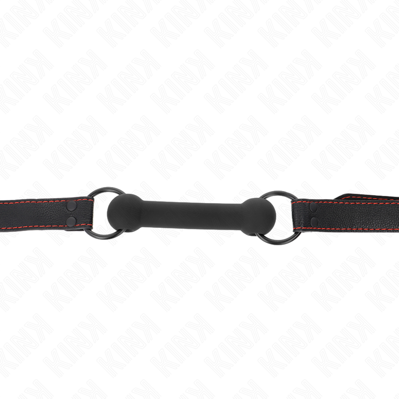 KINK - MORDAZA FORMA DE HUESO CON CORREA POLIPIEL NEGRO AJUSTABLE 41-57 CM KINK COLLAR & GAG