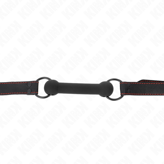 KINK - MORDAZA FORMA DE HUESO CON CORREA POLIPIEL NEGRO AJUSTABLE 41-57 CM KINK COLLAR & GAG
