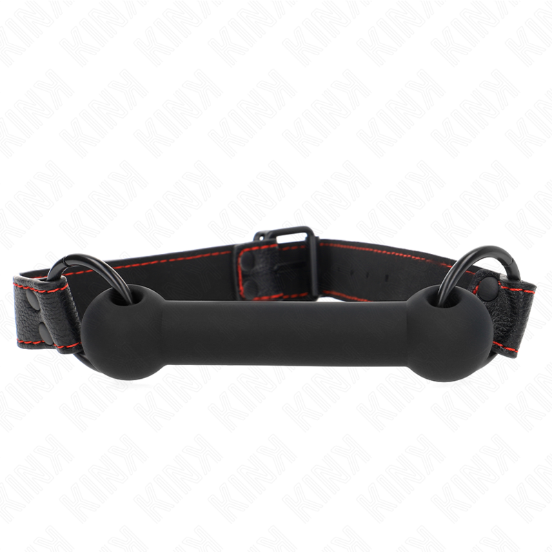 KINK - MORDAZA FORMA DE HUESO CON CORREA POLIPIEL NEGRO AJUSTABLE 41-57 CM KINK COLLAR & GAG