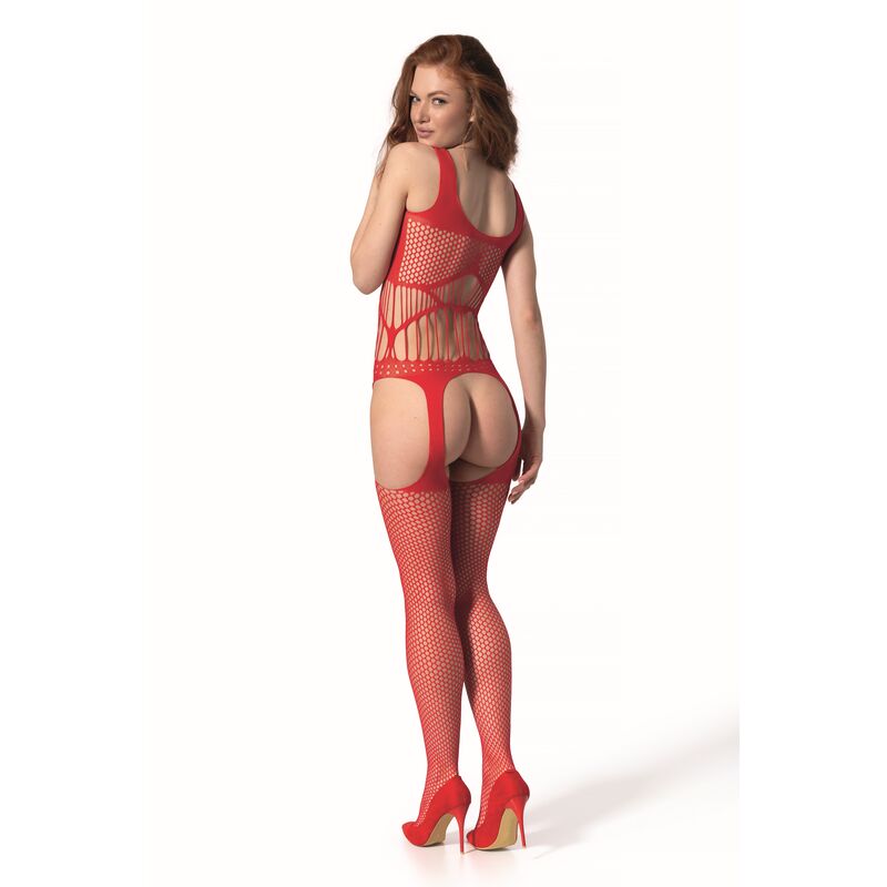 PASSION - BS 106 BODYSTOCKING ROJO TALLA ÚNICA PASSION WOMAN BODYSTOCKINGS