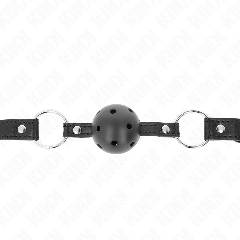 KINK - MORDAZA DE BOLA 4.5 CM NEGRA DURA HUECA MODELO 1 63.5 X 2 CM KINK COLLAR & GAG