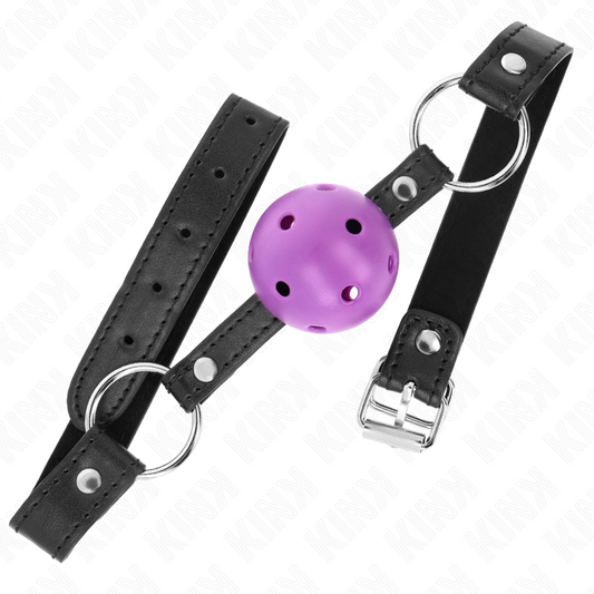 KINK - MORDAZA DE BOLA 4.5 CM MORADO DURA HUECA 63.5 X 2 CM KINK COLLAR & GAG