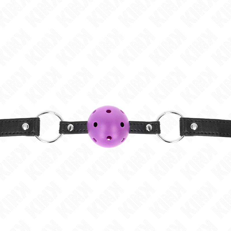 KINK - MORDAZA DE BOLA 4.5 CM MORADO DURA HUECA 63.5 X 2 CM KINK COLLAR & GAG