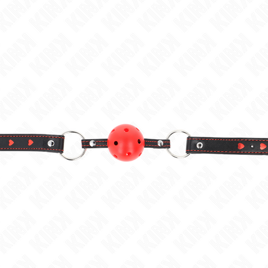 KINK - MORDAZA DE BOLA 4.5 CM ROJA DURA HUECA MODELO 2 65 x 2.5 CM KINK COLLAR & GAG