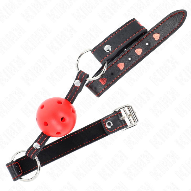 KINK - MORDAZA DE BOLA 4.5 CM ROJA DURA HUECA MODELO 2 65 x 2.5 CM KINK COLLAR & GAG
