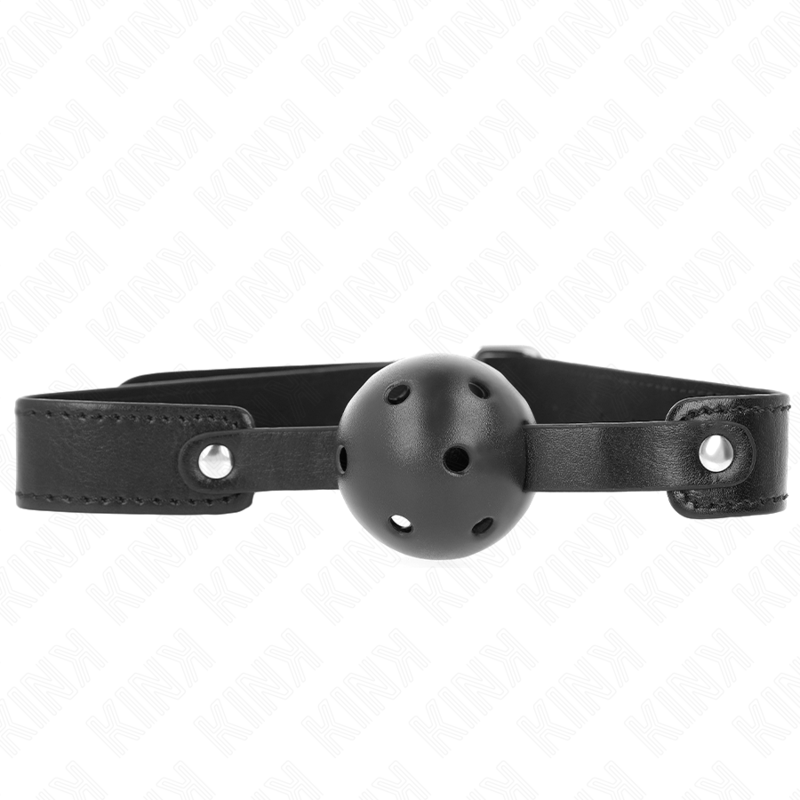 KINK - MORDAZA DE BOLA 4.5 CM TRANSPIRABLE NEGRO 65 x 2.5 CM KINK COLLAR & GAG