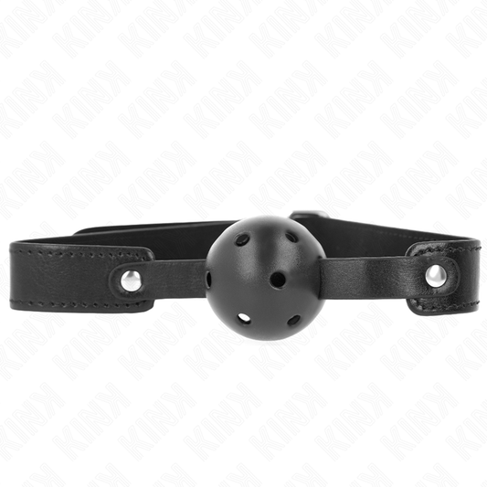 KINK - MORDAZA DE BOLA 4.5 CM TRANSPIRABLE NEGRO 65 x 2.5 CM KINK COLLAR & GAG