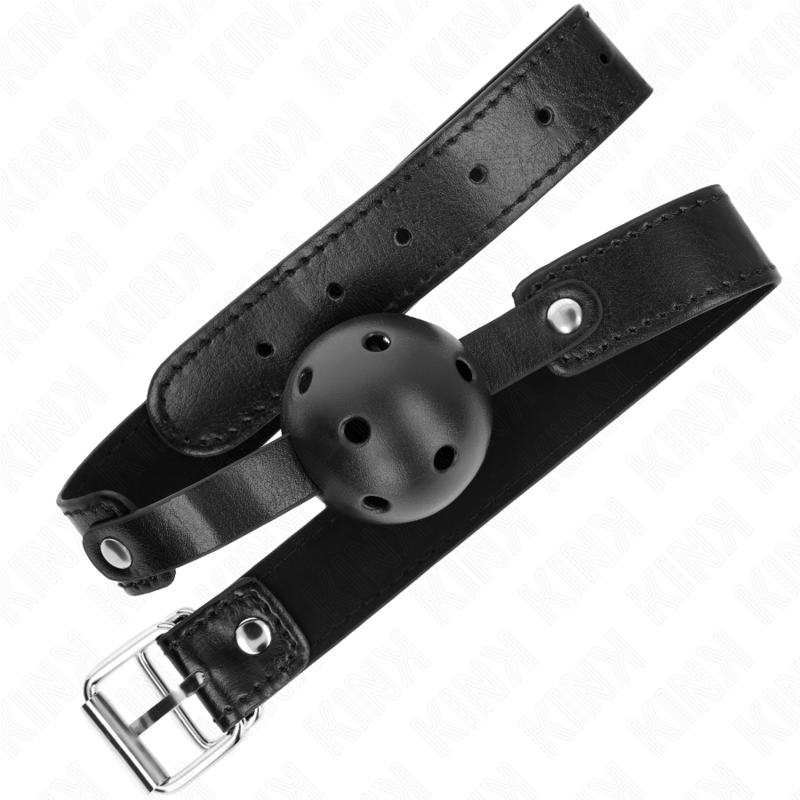 KINK - MORDAZA DE BOLA 4.5 CM TRANSPIRABLE NEGRO 65 x 2.5 CM KINK COLLAR & GAG