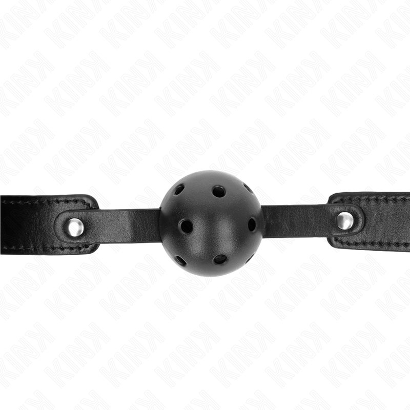 KINK - MORDAZA DE BOLA 4.5 CM TRANSPIRABLE NEGRO 65 x 2.5 CM KINK COLLAR & GAG