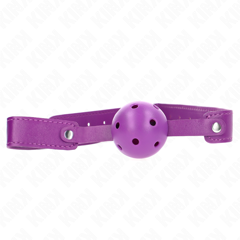 KINK - MORDAZA DE BOLA 4.5 CM TRANSPIRABLE MORADO 65 x 2.5 CM KINK COLLAR & GAG
