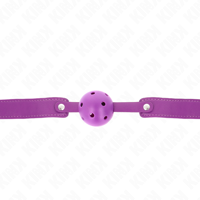 KINK - MORDAZA DE BOLA 4.5 CM TRANSPIRABLE MORADO 65 x 2.5 CM KINK COLLAR & GAG