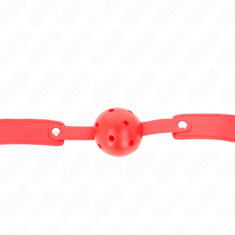 KINK - MORDAZA DE BOLA 4.5 CM TRANSPIRABLE ROJO 65 x 2.5 CM KINK COLLAR & GAG