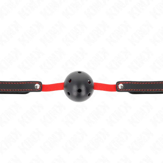 KINK - MORDAZA DE BOLA 4.5 CM DURA HUECA CON CINTURÓN ELÁSTICO 56 x 1.5 CM KINK COLLAR & GAG
