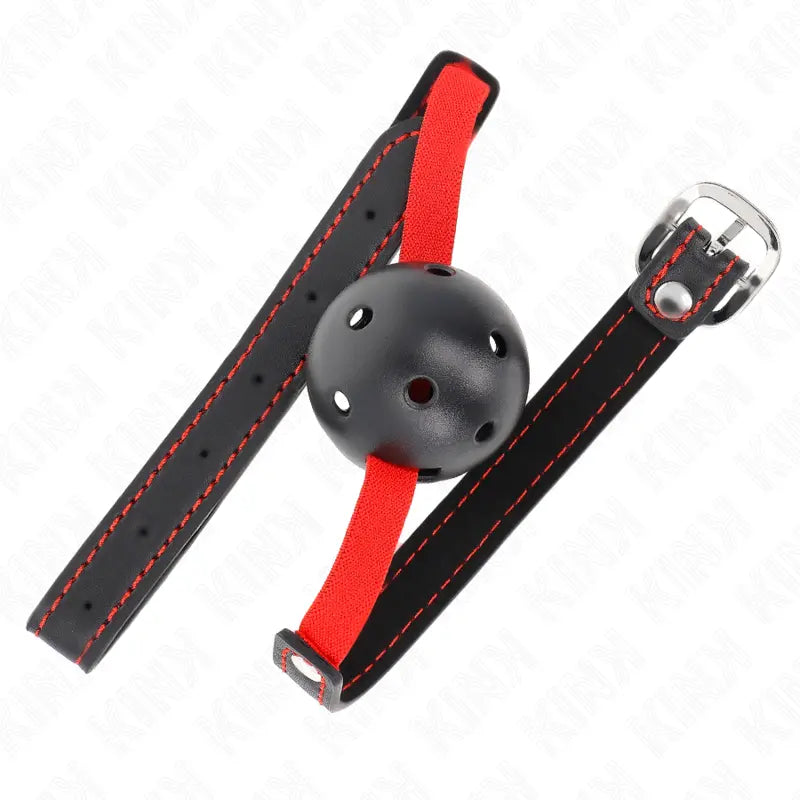KINK - MORDAZA DE BOLA 4.5 CM DURA HUECA CON CINTURÓN ELÁSTICO 56 x 1.5 CM KINK COLLAR & GAG