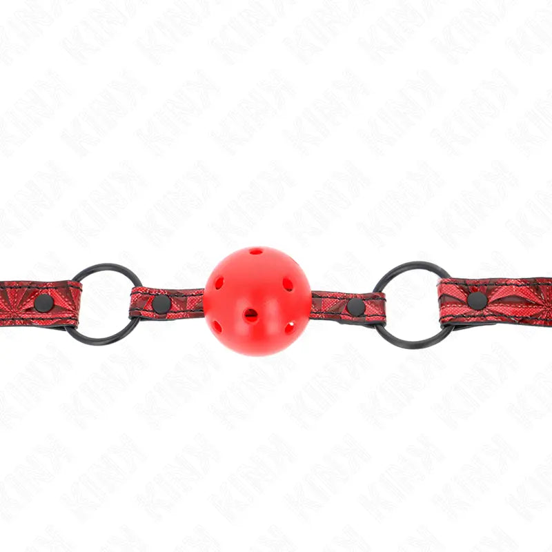 KINK - MORDAZA DE BOLA 4.5 CM CON PATRÓN DE DIAMANTE MODELO 1 64.5 CM AJUSTABLE 42- 60 CM KINK COLLAR & GAG