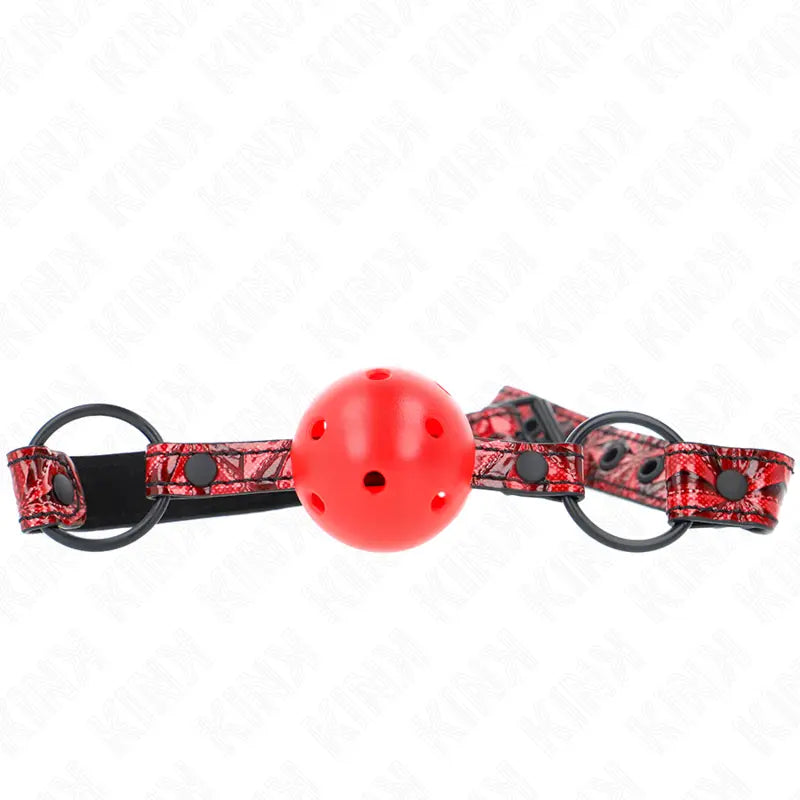 KINK - MORDAZA DE BOLA 4.5 CM CON PATRÓN DE DIAMANTE MODELO 1 64.5 CM AJUSTABLE 42- 60 CM KINK COLLAR & GAG