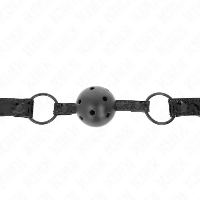 KINK - MORDAZA DE BOLA 4.5 CM CON PATRÓN DE DIAMANTE MODELO 3 64.5 CM AJUSTABLE 42- 60 CM KINK COLLAR & GAG