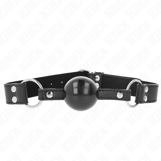 KINK - MORDAZA DE BOLA 4 CM SUAVE Y SÓLIDA CON CORREA DE POLIPIEL 62 x 2.5 CM AJUSTABLE 42-58 CM KINK COLLAR & GAG