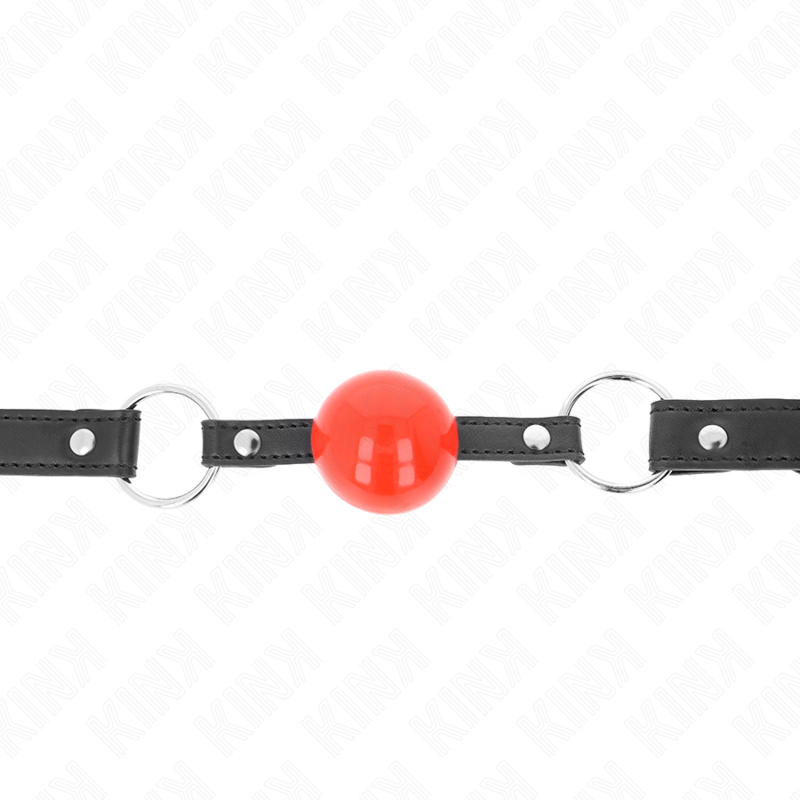 KINK - MORDAZA DE BOLA 4 CM CON CANDADO BOLA ROJA CORREA NEGRA 60 x 2 CM KINK COLLAR & GAG