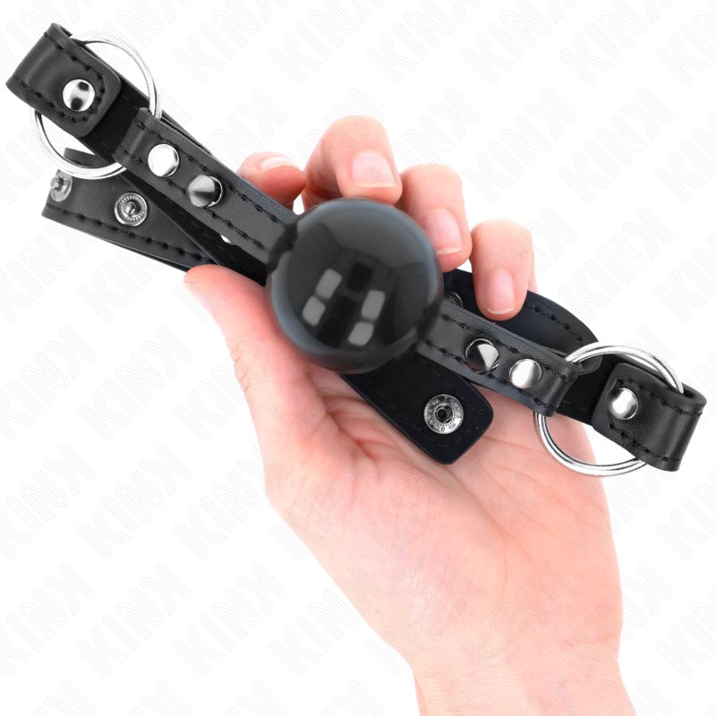 KINK - MORDAZA DE BOLA 4 CM CON REMACHE DE PUNTA Y CIERRE A PRESIÓN 65 x 2 CM KINK COLLAR & GAG