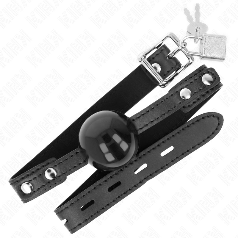 KINK - MORDAZA DE BOLA 4 CM SUAVE DE TPE MODELO 3 60 x 2 CM AJUSTABLE 37-52 CM KINK COLLAR & GAG