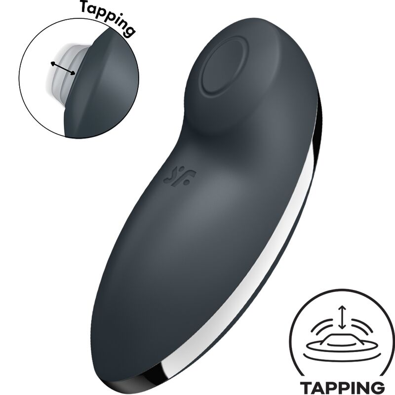 SATISFYER - TAP & CLIMAX 2 VIBRADOR & ESTIMULADOR GRIS SATISFYER VIBRATOR