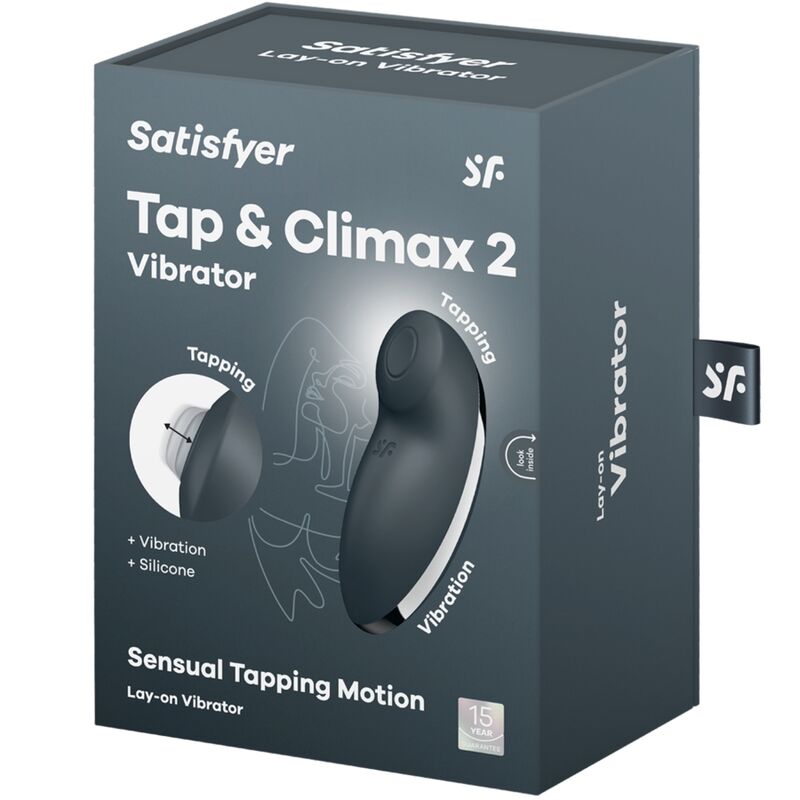 SATISFYER - TAP & CLIMAX 2 VIBRADOR & ESTIMULADOR GRIS SATISFYER VIBRATOR
