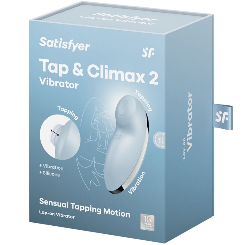 SATISFYER - TAP & CLIMAX 2 VIBRADOR & ESTIMULADOR AZUL SATISFYER VIBRATOR