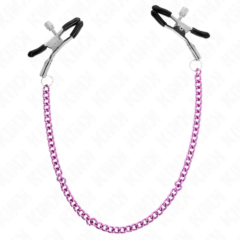 KINK - PINZAS PARA PEZONES CON CADENA VIOLETA 30 CM KINK NIPPLE GRIP