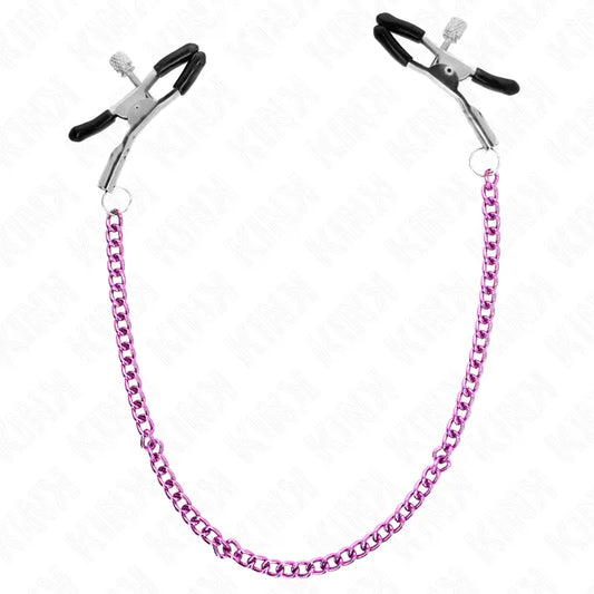KINK - PINZAS PARA PEZONES CON CADENA VIOLETA 30 CM KINK NIPPLE GRIP