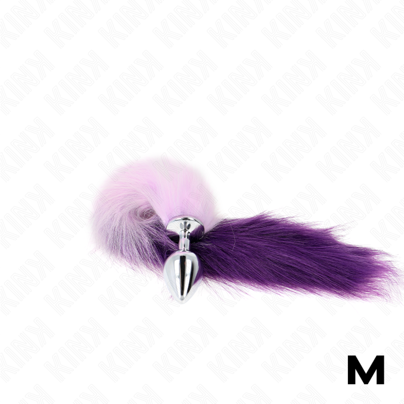 KINK - PLUG ANAL TALLA M 8 X 3.5 CM CON COLA SINTÉTICA 40 CM VIOLETA KINK PLEASURE PLUGS