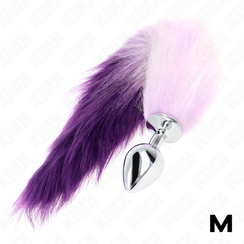 KINK - PLUG ANAL TALLA M 8 X 3.5 CM CON COLA SINTÉTICA 40 CM VIOLETA KINK PLEASURE PLUGS