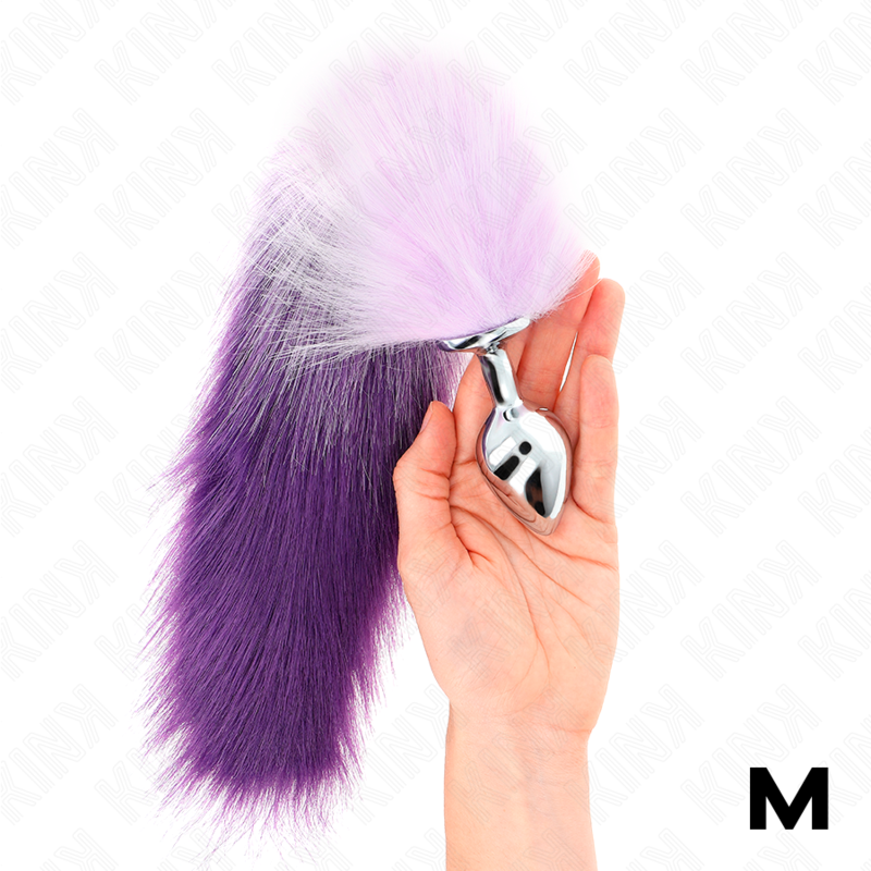 KINK - PLUG ANAL TALLA M 8 X 3.5 CM CON COLA SINTÉTICA 40 CM VIOLETA KINK PLEASURE PLUGS