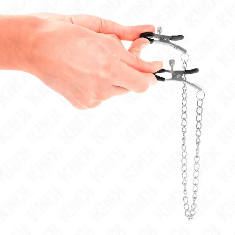 KINK - PINZAS PARA PEZONES CON CADENA FINA 30 CM KINK NIPPLE GRIP