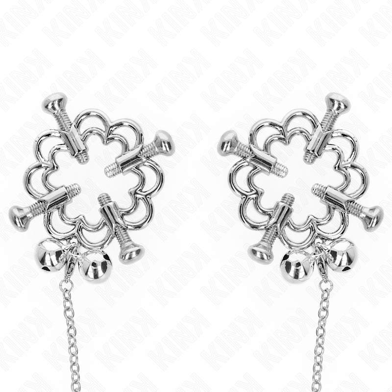 KINK - PINZAS PARA PEZONES FLOR METÁLICA CON CADENA KINK NIPPLE GRIP