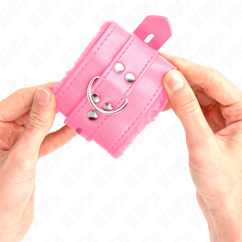 KINK - MUÑEQUERAS FORRADAS CON AGUJEROS CUADRADOS ROSA Y CORREA ROSA AJUSTABLE 17-29 CM X 6 CM KINK WRIST RESTRAINT