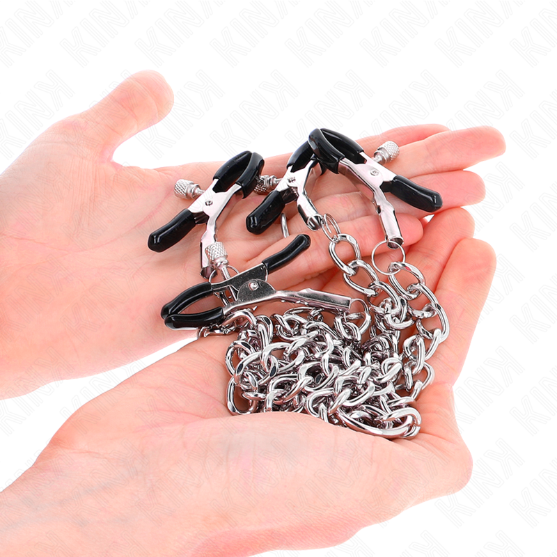 KINK - PINZAS PARA PEZONES DOBLE 32 CM CON CADENAS 14 CM KINK NIPPLE GRIP