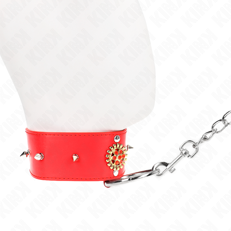 KINK - COLLAR CON CORREA 65 CM CUELLO DE DIAMANTES ROJO AJUSTABLE 35-51 CM X 7 CM KINK COLLAR & GAG
