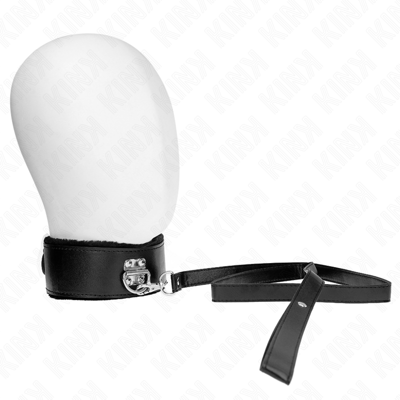 KINK - COLLAR CON CORREA 116 CM CON TACHUELAS PLATEADAS MODELO 4 NEGRO AJUSTABLE 40-48 CM X 6 CM KINK COLLAR & GAG