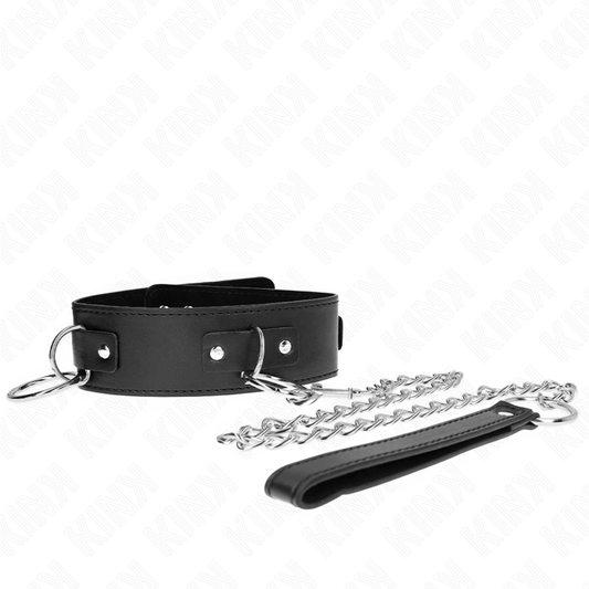 KINK - COLLAR CON CORREA 65 CM 3 ANILLOS MODELO 2 AJUSTABLE 36-43 CM X 5 CM KINK COLLAR & GAG