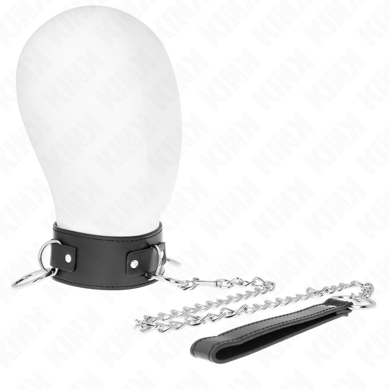 KINK - COLLAR CON CORREA 65 CM 3 ANILLOS MODELO 2 AJUSTABLE 36-43 CM X 5 CM KINK COLLAR & GAG