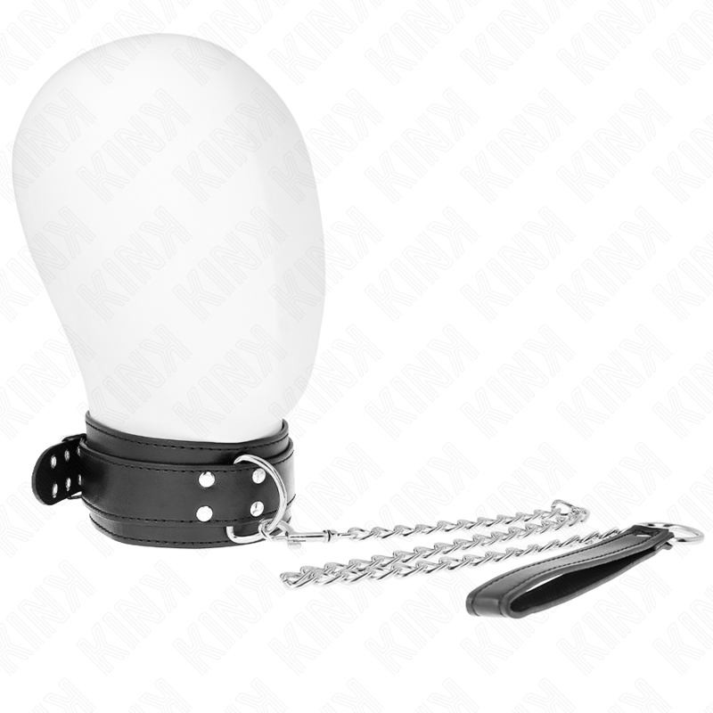 KINK - COLLAR CON CORREA 65 CM HEBILLAS PLATEADAS AJUSTABLE 33-46 CM X 5.5 CM KINK COLLAR & GAG